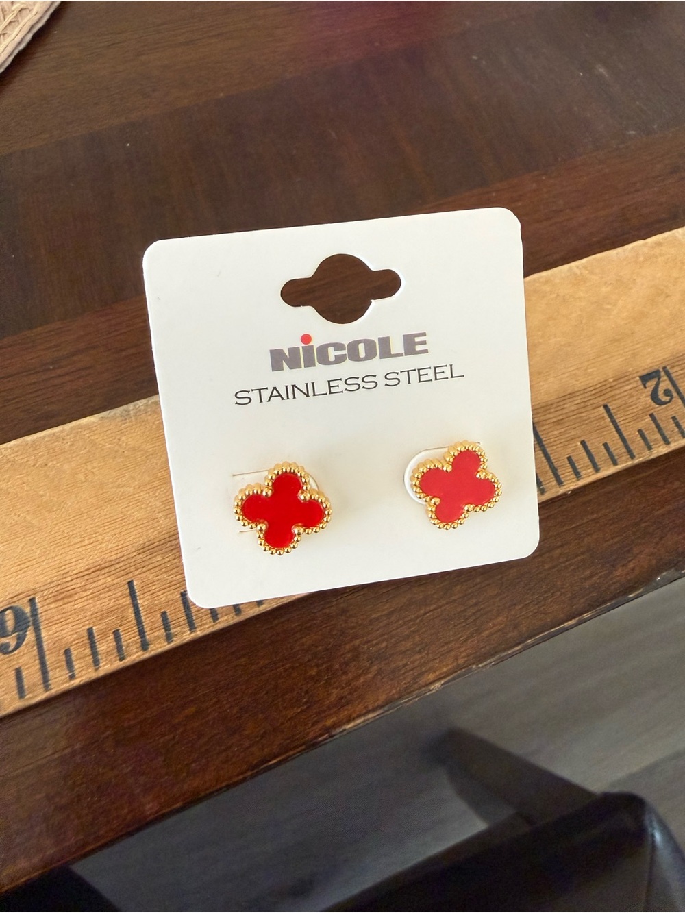 NWT Stainless Steel Clover Earrings